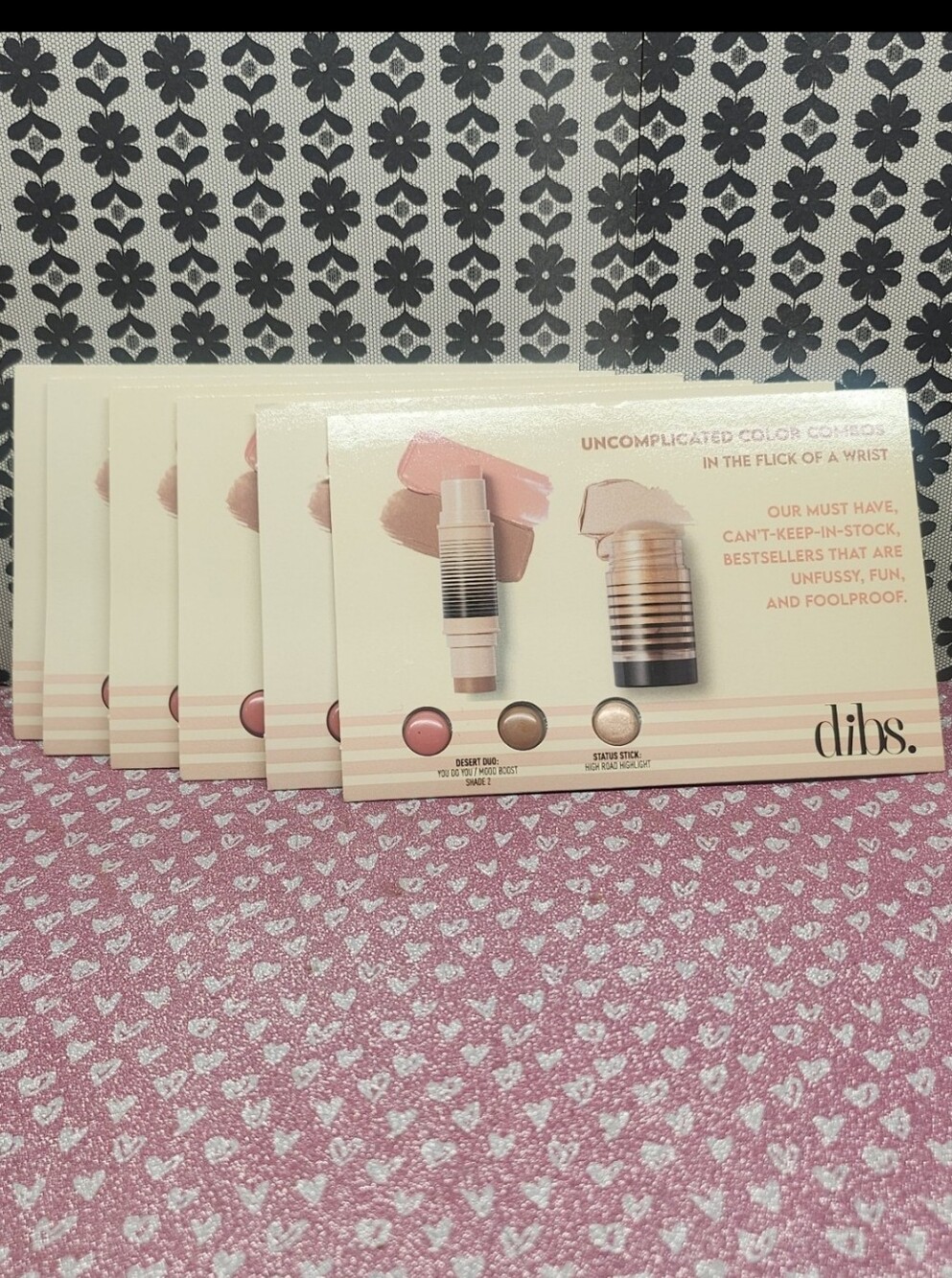6 Qty - DIBS Beauty- Desert Duo- Status Stick Sample Card - New